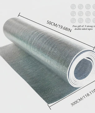 Isolatiemateriaal Rol: 3.5mm Aluminium Folie Dubbelzijdig Reflecterend (50x300cm) - Ideaal voor Ramen, Garagedeuren, Dak & meer