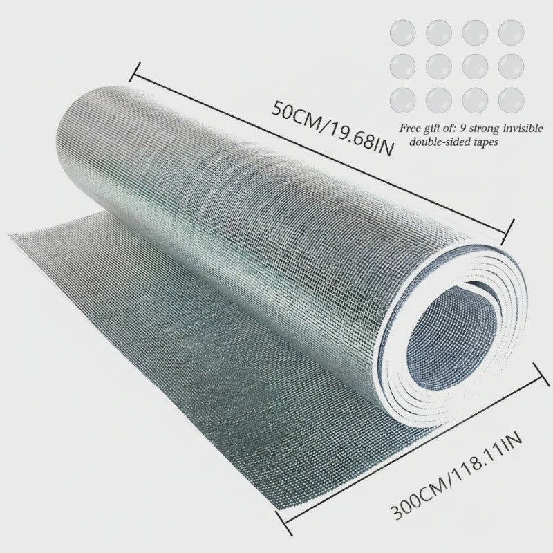 Isolatiemateriaal Rol: 3.5mm Aluminium Folie Dubbelzijdig Reflecterend (50x300cm) - Ideaal voor Ramen, Garagedeuren, Dak & meer