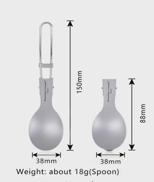 Titanium Camping Bestek Set - Opvouwbaar Lepel, Vork, Spork & Eetstokjes voor Outdoor Picknick