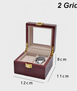 Luxe Houten Horlogedoos met Glas - Diverse Slots & Stijlvolle Opbergoplossing
