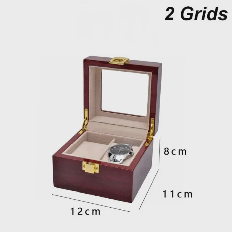 Luxe Houten Horlogedoos met Glas - Diverse Slots & Stijlvolle Opbergoplossing