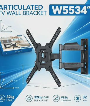WETECH W5534 TV Muurbeugel - Dubbele Arm, Volledig Verstelbaar voor 32-60 Inch TV's, 32kg Draagvermogen, VESA 100-400mm
