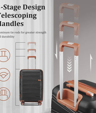 4-delige Hardcase Koffer Set: PP Materiaal, Lichtgewicht, Combinatieslot, 20/24/28 Inch Koffers + 14 Inch Make-up Tas
