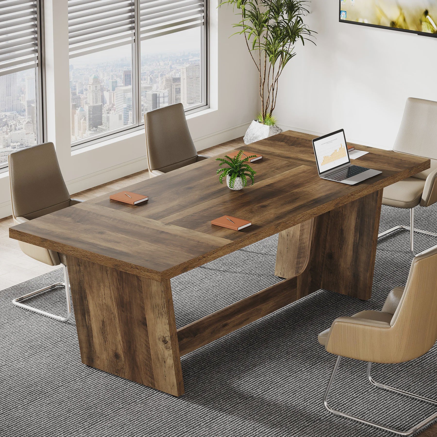 Tribesigns 180 cm Bureau - Ruim Industrieel Bureau voor Thuiswerkplek of Kantoor