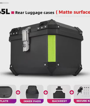 45L Universele Motor Topkoffer - Waterdicht & Schokabsorberend Bagagekoffer met 2 Sleutels