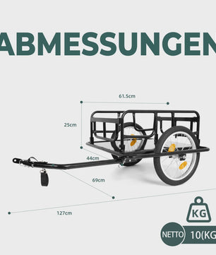 Robuuste Cargo Fietskar met 50 Kg Laadvermogen en Universele Koppeling - Ideaal voor Boodschappen en Transport