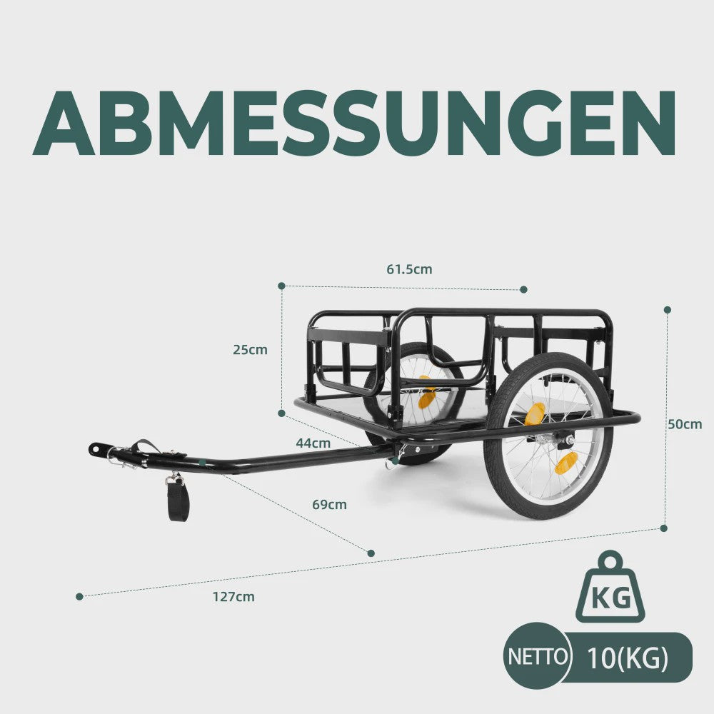 Robuuste Cargo Fietskar met 50 Kg Laadvermogen en Universele Koppeling - Ideaal voor Boodschappen en Transport