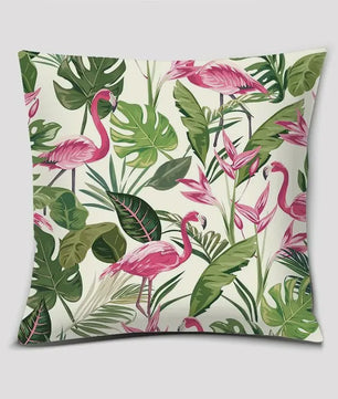 Vrolijke Flamingo Kussenhoes Vierkant - Decoratie voor Bank & Auto