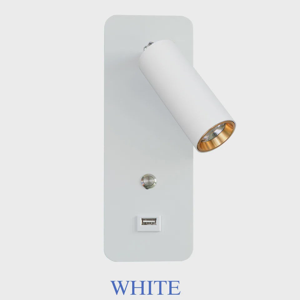 Moderne LED Wandlamp 7W met USB-poort en Schakelaar - Scandinavisch Design voor Slaapkamer & Woonkamer