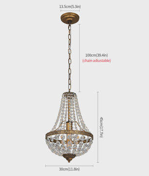 Luxe Kristallen Kroonluchter Hanglamp - Retro Design voor Woonkamer & Eetkamer