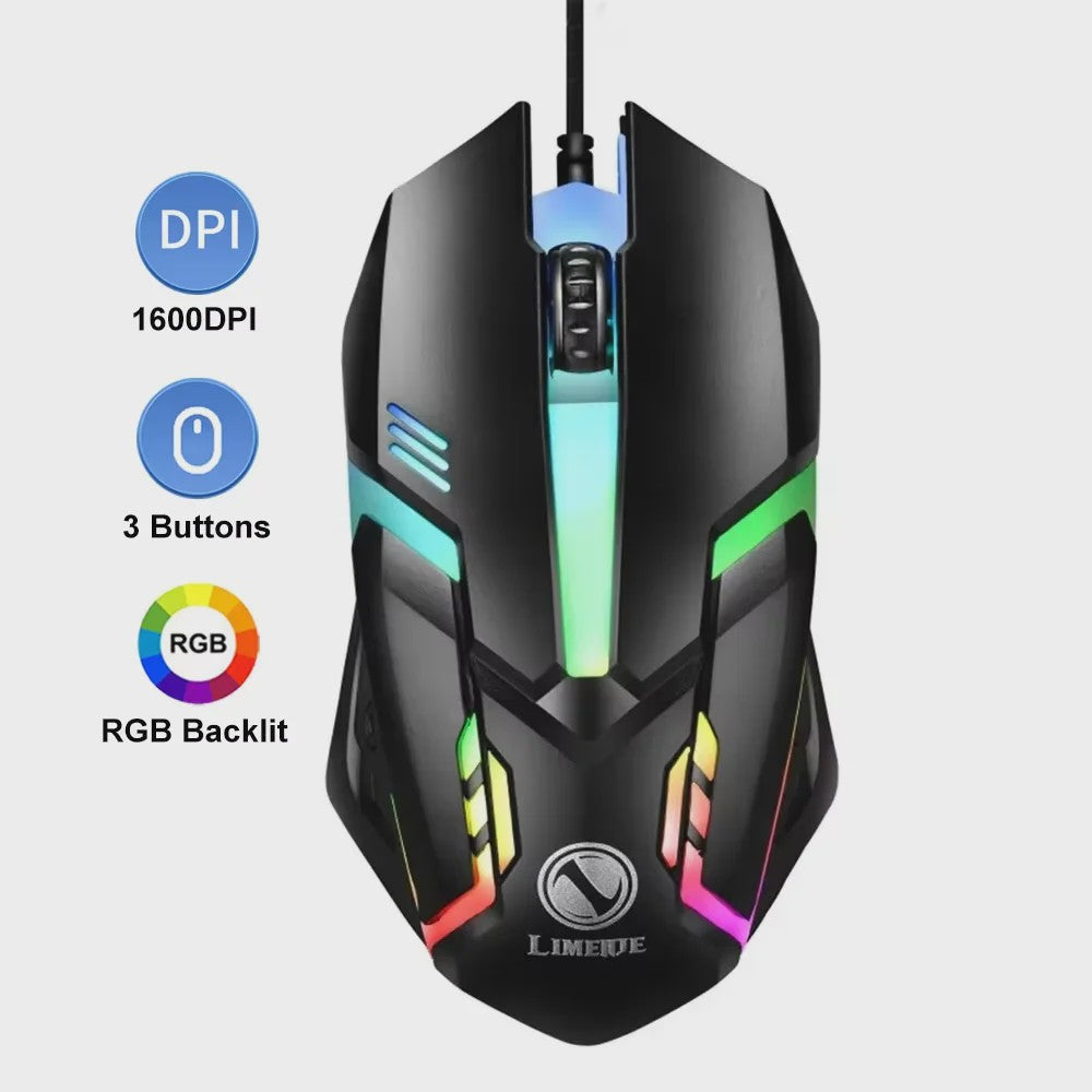 Ergonomische USB Bedrade Gaming Muis met 6 Knoppen en 7200 DPI