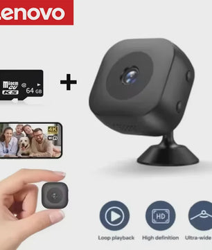 Lenovo Mini WiFi Camera 4K HD Beveiligingscamera met Nachtzicht en Bewegingsdetectie