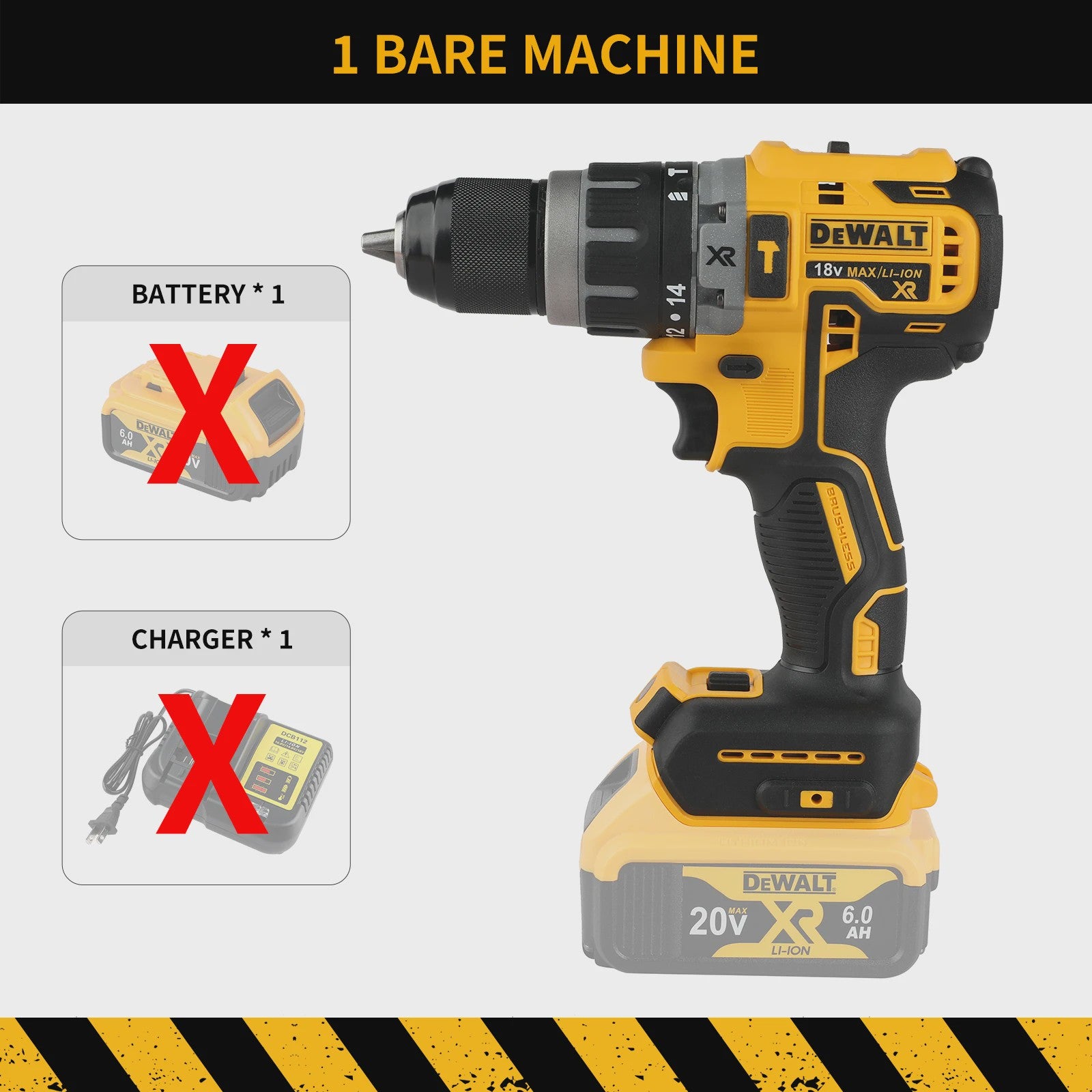 DeWalt DCD796 Brushless Accu Klopboormachine - 20V, 70Nm, Variabele Snelheid