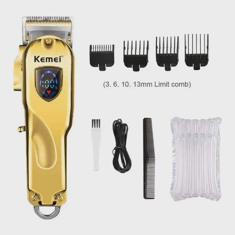 Kemei Professionele Metalen Trimmer KM-TX1/KM-2010/KM-1949 - Oplaadbaar met LED Display