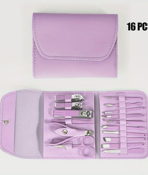 Professionele 16-delige Manicure & Pedicure Set met Reisetui