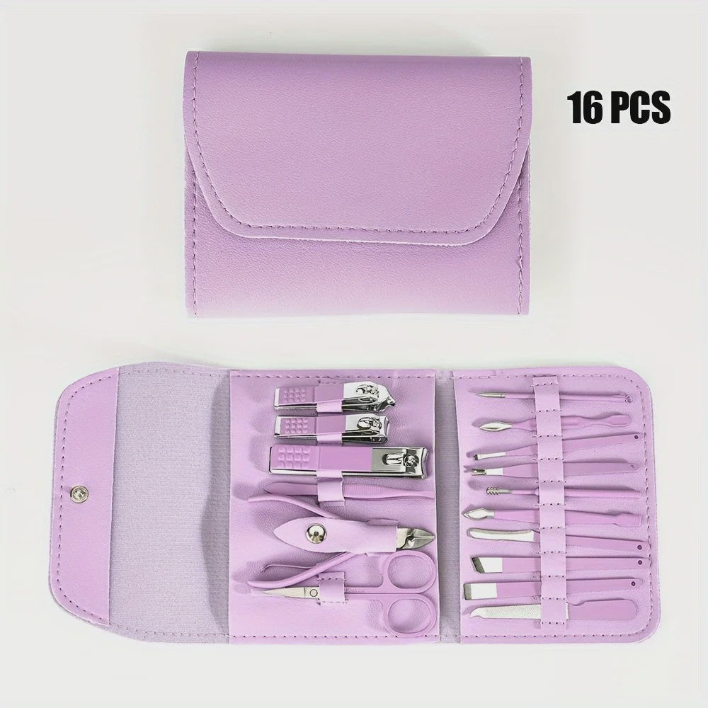 Professionele 16-delige Manicure & Pedicure Set met Reisetui