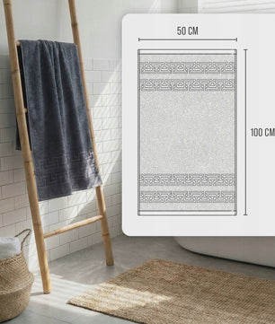 Set van 4 Luxe Katoenen Badhanddoeken 50x100 cm - Zacht, Absorberend & Stijlvol Beige/Grijs