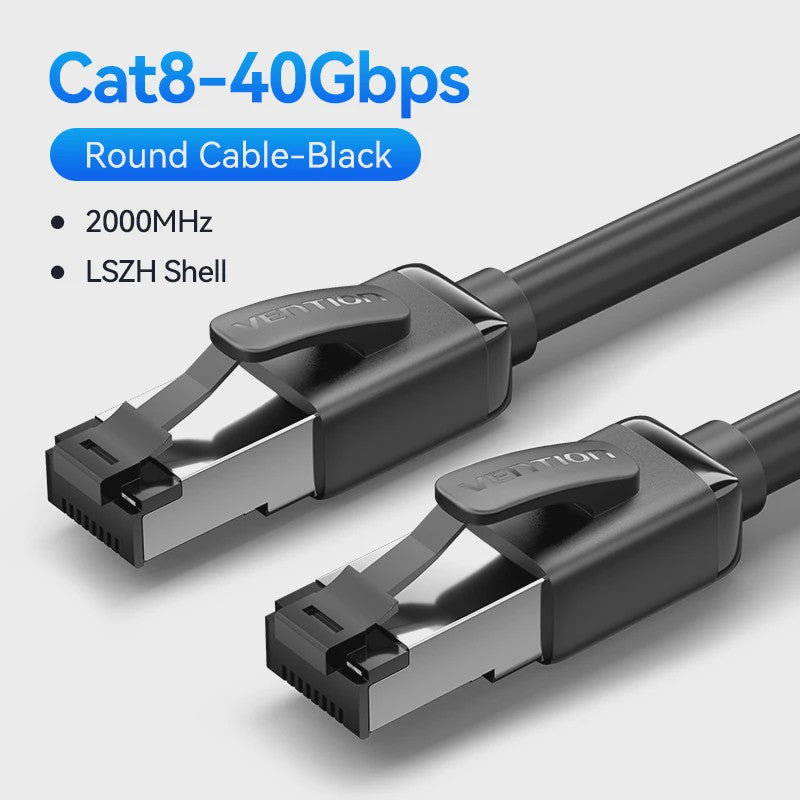 Vention CAT8 Ethernet Kabel - 40Gbps, 2000MHz - Hoge Snelheid Internet & Gaming