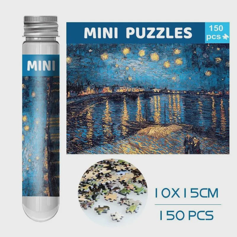 150-delige Puzzel in Proefbuis: Van Gogh's Sterrennacht - Uniek Cadeau