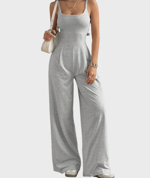 Dames Casual Halter Jumpsuit met Wijde Pijpen - Mouwloos & Rugloos voor Lente/Zomer
