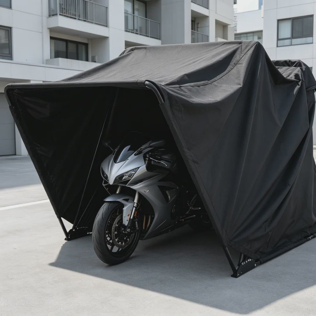 Compacte Motor Garage Tent - 270x105x155cm - Vrijstaande Stalen Frame, Stof- en UV-Bestendig