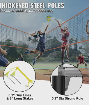 Verstelbaar Sportnet: Volleybal, Badminton & 4-Square Spel - Draagbaar & Snel Opgezet