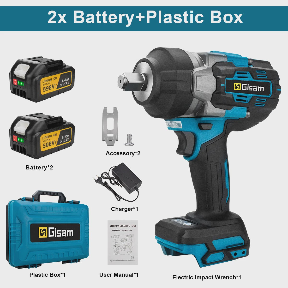 Gisam Accu Slagschroevendraaier 2800 Nm Brushless - Makita 18V Compatibel