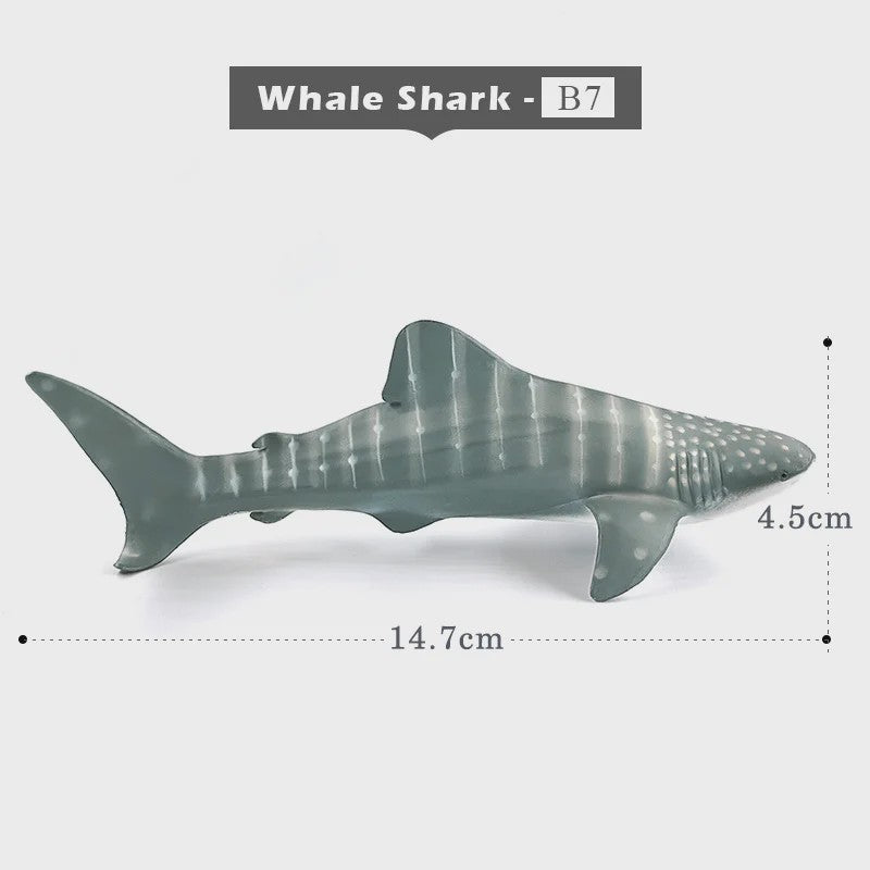 Miniatuur Zeedieren Figuren Set: Orka, Haai, Walrus, Zeeleeuw, Schildpad & Dolfijn