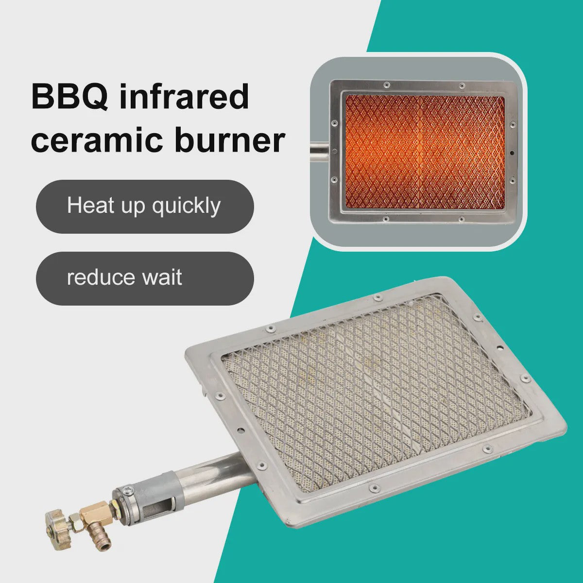 Infrarood Gas Zijbrander - Keramische Brander voor BBQ & Camping