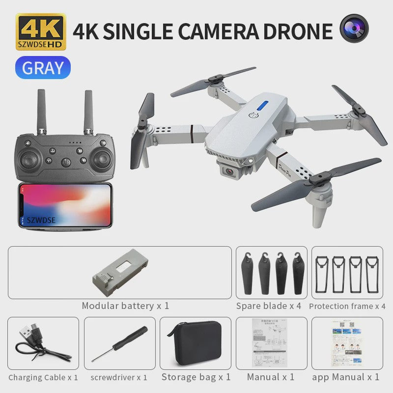 E88 Pro Max Drone: Opvouwbare Quadcopter met 4K Camera, Optische Flow en Beginnersvriendelijke Functies