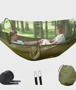 2-in-1 Camping Hangmat met Muggennet - Ultralicht Parachute Nylon