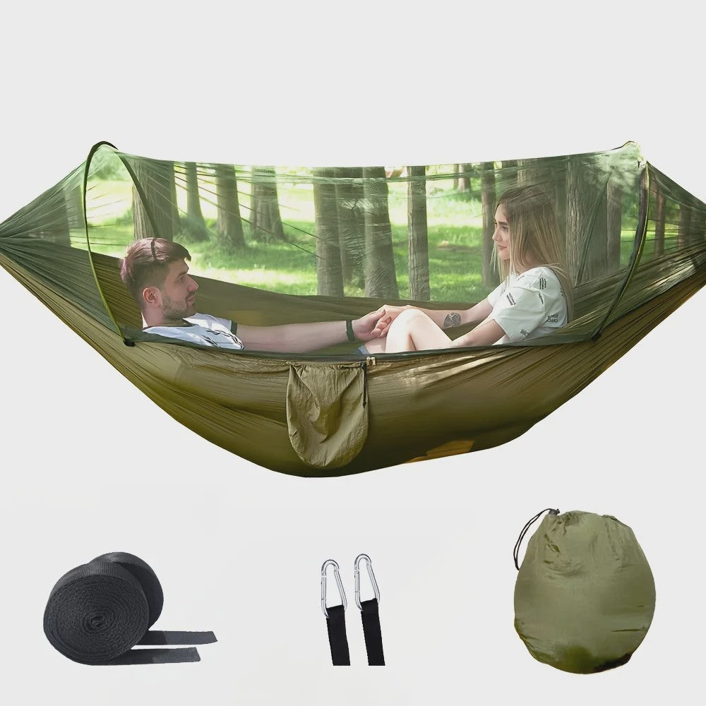 2-in-1 Camping Hangmat met Muggennet - Ultralicht Parachute Nylon