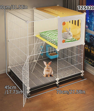 Ruime Kooi voor Konijnen & Cavia's - Multifunctioneel met Schoonmaakbasis & Verstophoek