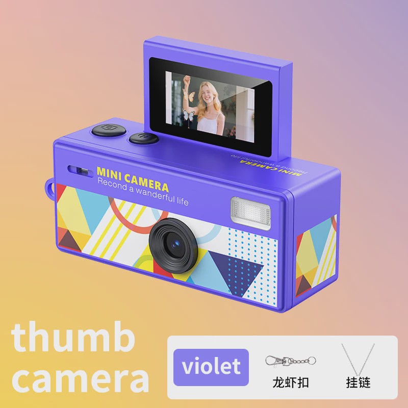Retro Mini Digitale Camera met Sleutelhanger & Flip Screen - 720P Video Recorder