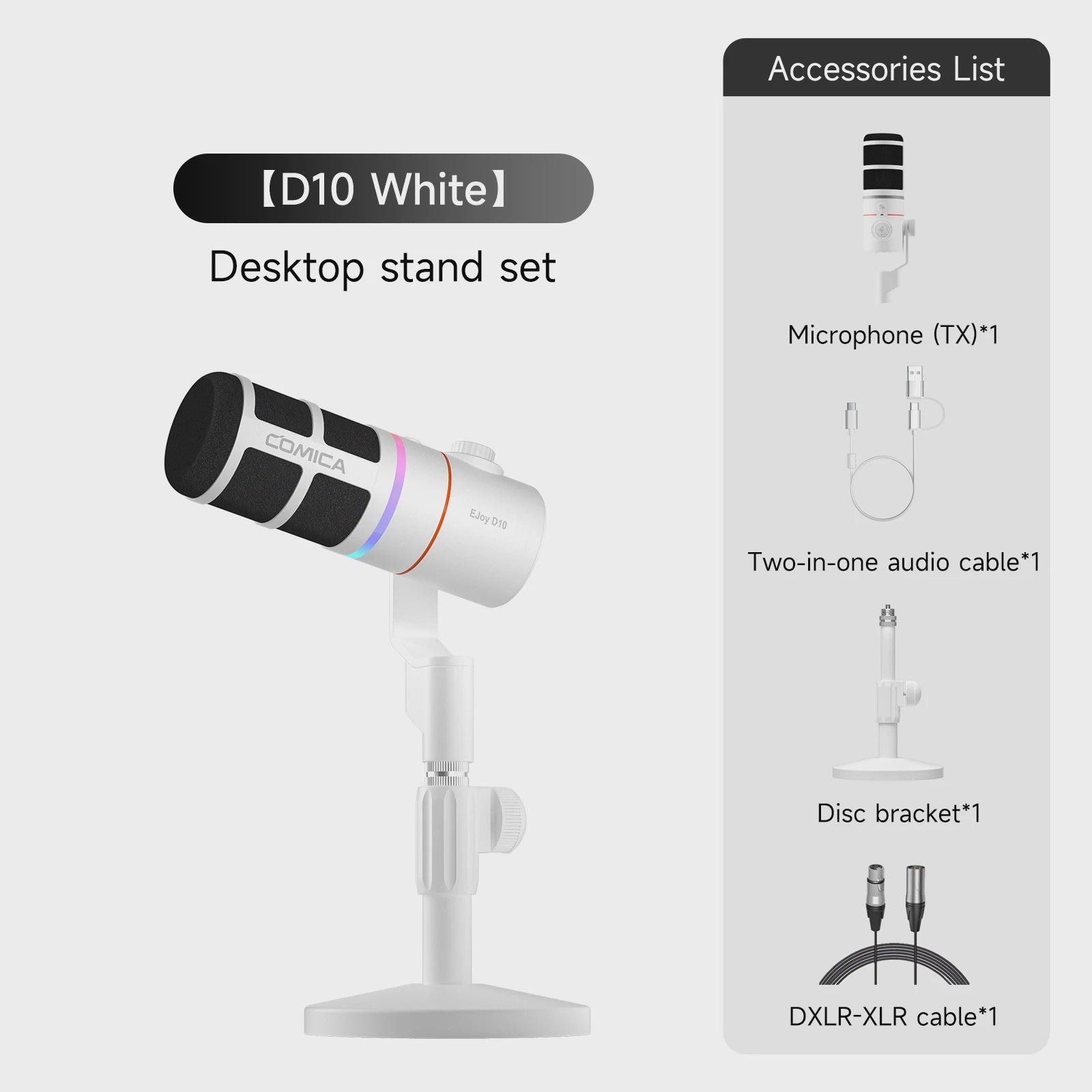 COMICA D10/D10 PRO Dynamische Microfoon: RGB, USB/XLR, Draadloos/Bedraad voor Streaming & Gaming
