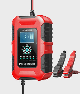 Slimme 12V/24V Acculader met LCD Display en Reparatie Modus