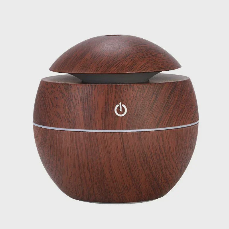 Mini USB Luchtbevochtiger & Aroma Diffuser met Houtnerf Design