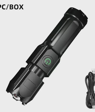 Krachtige Oplaadbare LED Zaklamp - Waterdicht, Zoombaar & USB Oplaadbaar voor Outdoor Avonturen