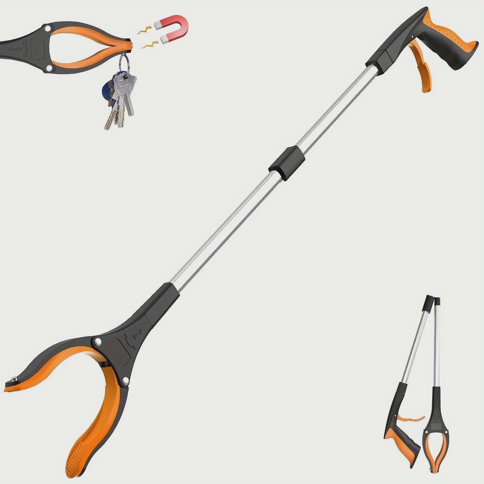 32-Inch Zware Kwaliteit Grijper met 360° Draaibare Klem - Lichtgewicht, Opvouwbaar, Ideaal voor Senioren & Buiten