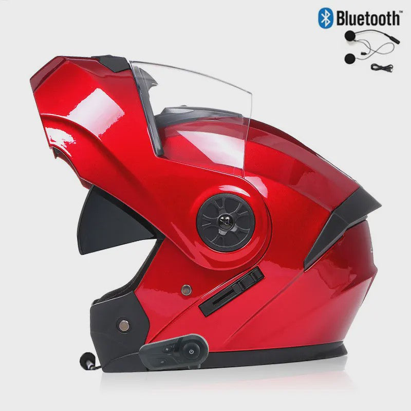 Modulaire Motorhelm Unisex met Dubbel Vizier & Bluetooth - DOT Gecertificeerd
