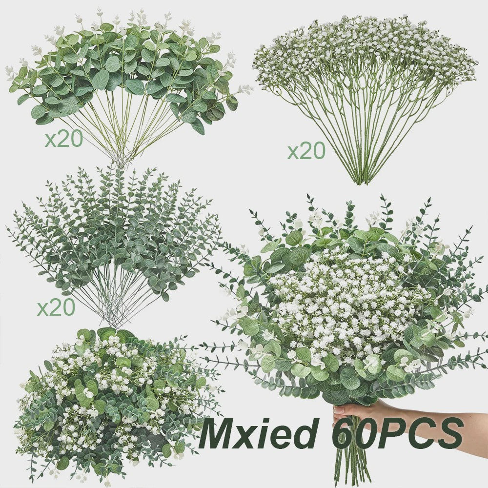 Kunstmatige Eucalyptus Takken & Bladeren Mix (50/90 Stuks) - Bloemstukken & Decoratie