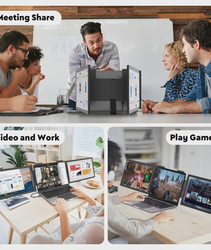 Draagbare Triple Monitor 14 Inch FHD IPS 60Hz met USB-C voor Laptops (14-16.5")