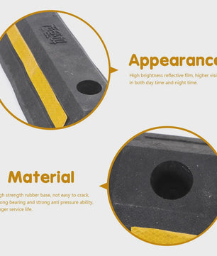 2x Heavy-Duty Wielstop Parkeerstopper met Reflecterende Strips - Veilige Parkeerhulp voor Garage & Oprit
