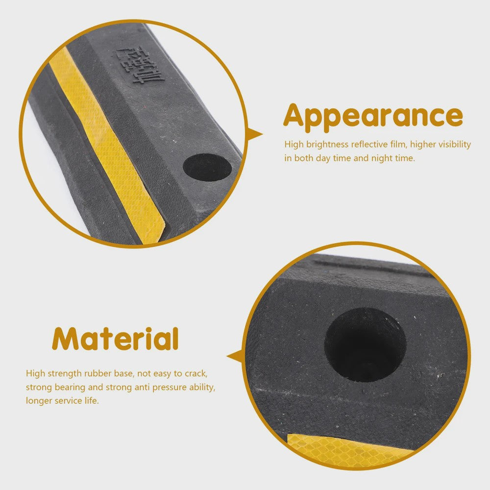 2x Heavy-Duty Wielstop Parkeerstopper met Reflecterende Strips - Veilige Parkeerhulp voor Garage & Oprit