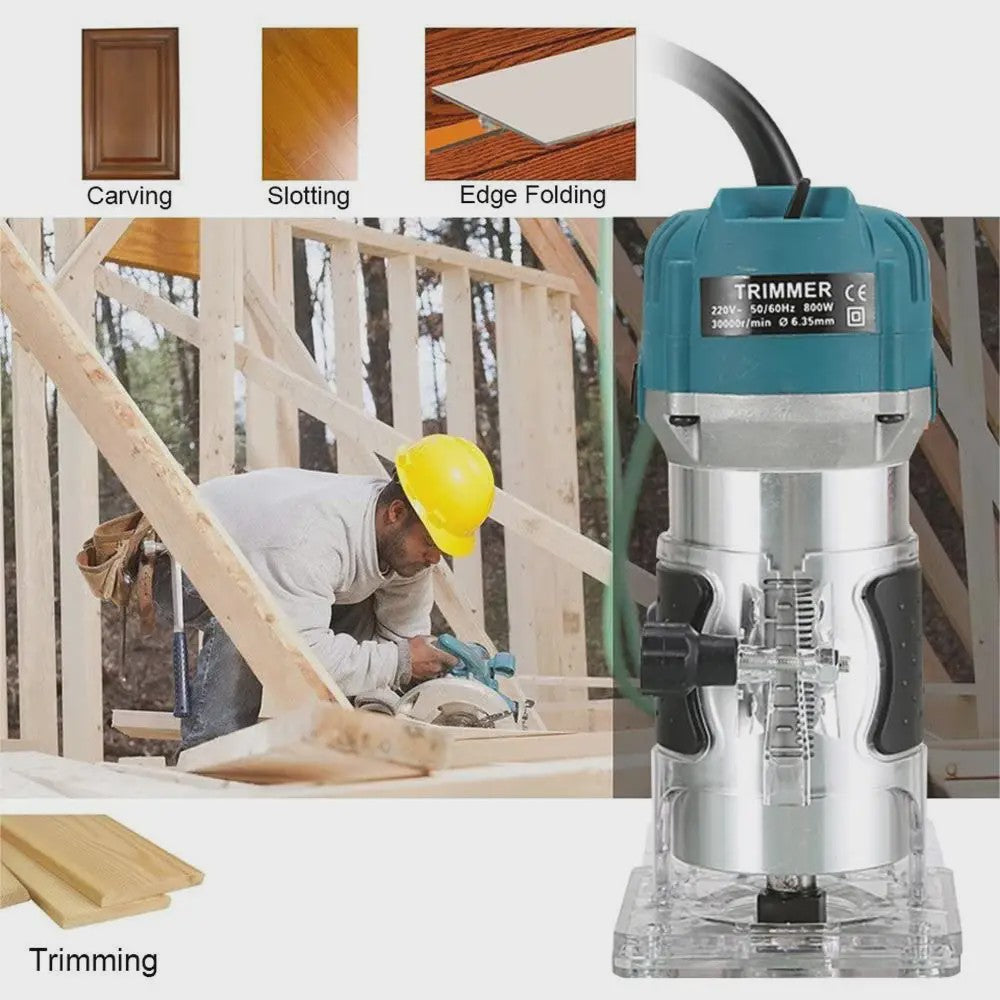 Krachtige Houtfreesmachine 800W - Elektrische Trimmer voor Houtbewerking en Frezen
