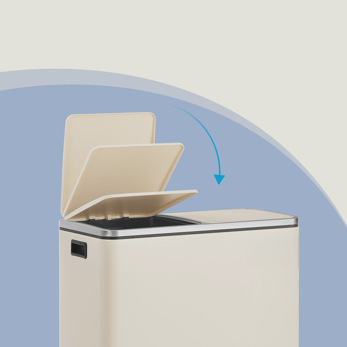 Songmics Dubbele Pedaalemmer 2x30L - Metalen Afvalbak met 2 Compartimenten