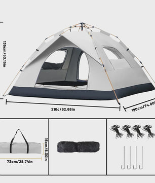Automatische Pop-Up Tent - Snel Opzetten, Regen- en Zonbestendig voor Kamperen & Reizen