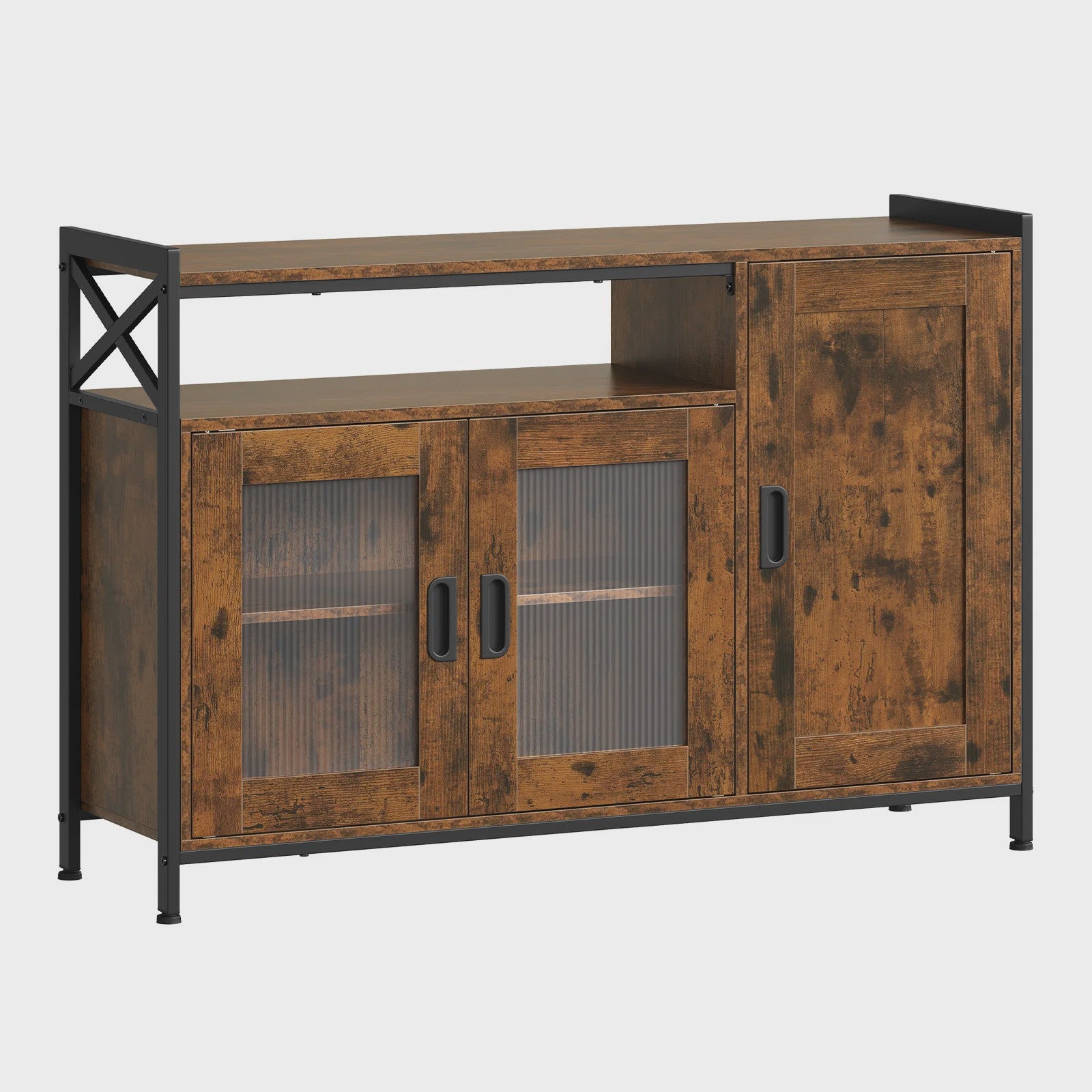Stijlvolle Houten Keukenkast met 3 Deuren en Verstelbare Planken - 110x75x33cm