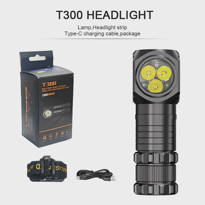 Krachtige Oplaadbare 3000LM LED Hoofdlamp - Waterdicht & Multifunctioneel voor Camping en Vissen