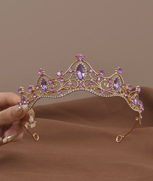 Vintage Barok Kristallen Tiara Kroon met Strass - Bruids & Feest Haaraccessoire